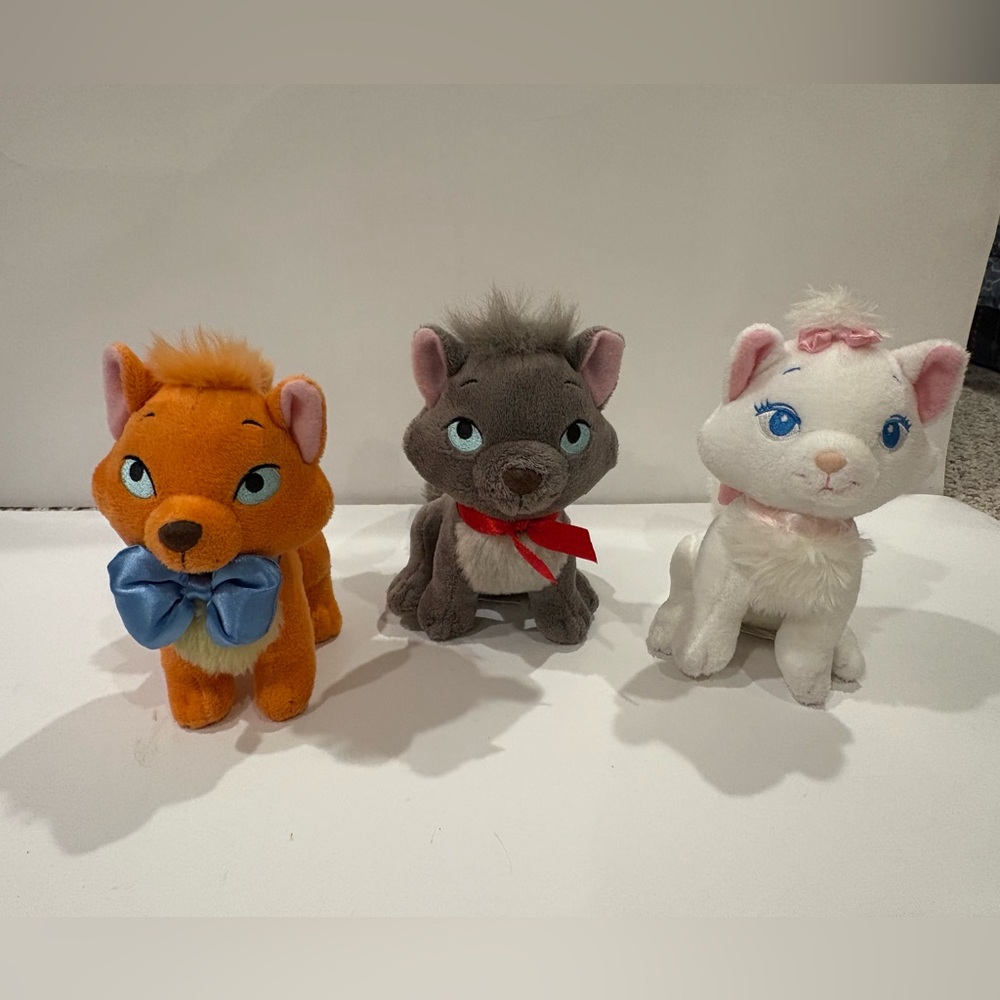 Aristocrats Marie, Berlioz, and Toulouse Stuffed animals from Disney Store